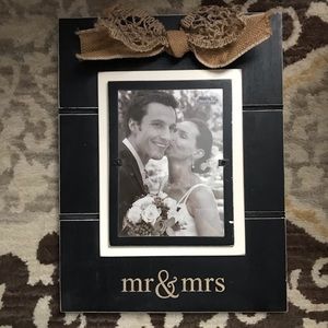 Mr. & Mrs. picture frame holds 5x7 photo
